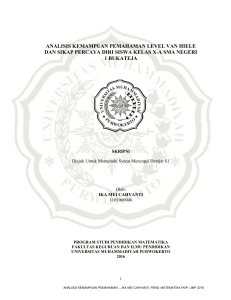 analisis kemampuan pemahaman level van hiele dan sikap percaya