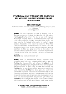 PENOLAKAN AYAH TERHADAP HAK HADHĀNAH IBU MENURUT