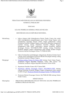 peraturan menteri keuangan republik indonesia nomor 27