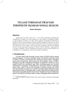 telaah terhadap draf khi perspektif sejarah sosial hukum