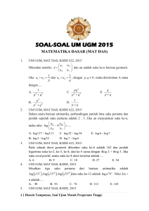 SOAL-SOAL UM UGM 2015