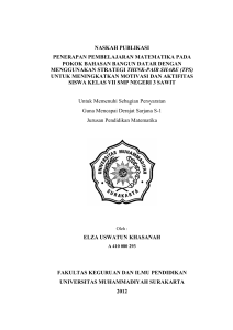 naskah publikasi penerapan pembelajaran matematika pada pokok