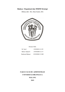 Budaya Organisasi dan MSDM Strategi
