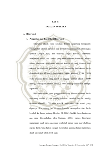 BAB II TINJAUAN PUSTAKA A. Hipertensi 1. Pengertian dan