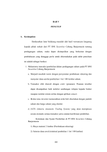 BAB V PENUTUP A. Kesimpulan Berdasarkan latar belakang