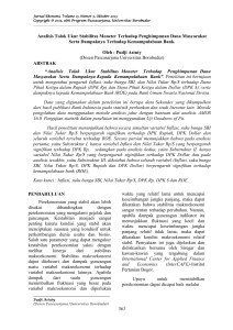 analisis tolak ukur stabilitas moneter terhadap