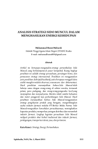 analisis strategi sido muncul dalam menghasilkan energi