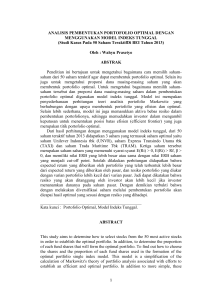 ANALISIS PEMBENTUKAN PORTOFOLIO OPTIMAL DENGAN