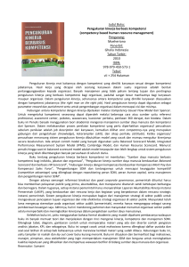 Judul Buku: Pengukuran kinerja berbasis kompetensi (competency