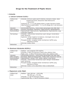 Drugs for the Treatment of Peptic Ulcers