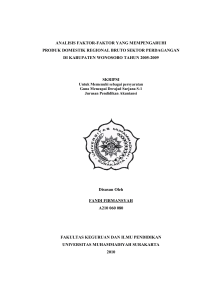 analisis faktor-faktor yang mempengaruhi produk domestik regional