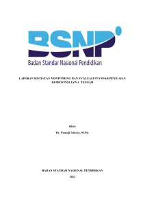 laporan kegiatan monitoring dan evaluasi standar