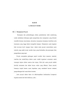 BAB III LANDASAN TEORI III. 1. Manajemen Proyek Kemajuan dan