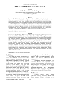 wawasan al-qur`an tentang hukum - Digilib Esa Unggul