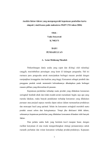 1 Analisis faktor-faktor yang mempengaruhi keputusan pembelian