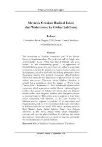 Melacak Gerakan Radikal Islam - Religió: Jurnal Studi Agama