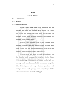 BAB II KAJIAN PUSTAKA 2.1 Landasan Teori 2.1.1 Dividend 2.1.1.1