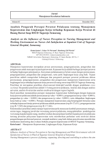 Analisis Pengaruh Persepsi Perawat Pelaksana tentang