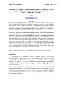 Jurnal Sains Manajemen Volume. 3 No. 1 2017 1 ANALISIS