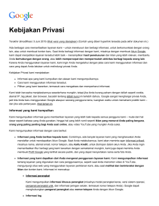 Kebijakan Privasi