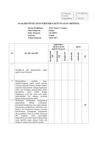 ANALISIS PENETAPAN KRITERIA KETUNTASAN MINIMAL