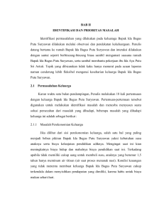 BAB II IDENTIFIKASI DAN PRIORITAS MASALAH Identifikasi