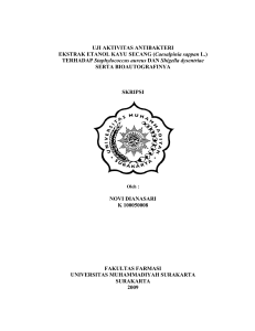 UJI AKTIVITAS ANTIBAKTERI EKSTRAK ETANOL KAYU SECANG