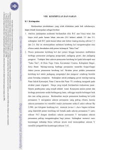 VIII. KESIMPULAN DAN SARAN 8.1 Kesimpulan