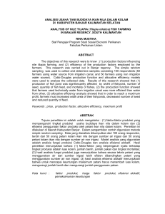 ANALISIS USAHA TANI BUDIDAYA IKAN NILA DALAM KOLAM DI