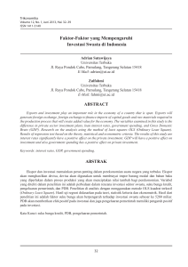 Faktor-Faktor yang Mempengaruhi Investasi Swasta di