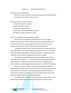 MODUL XII MANAJEMEN KEUANGAN I Kemampuan akhir yang