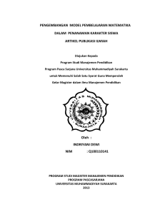 PENGEMBANGAN MODEL PEMBELAJARAN MATEMATIKA