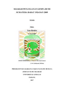 sejarah penanganan gempa bumi sumatera barat 1926 dan 2009