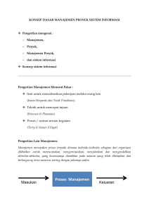 KONSEP DASAR MANAJEMEN PROYEK SISTEM INFORMASI