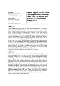 Integrasi Anggaran Responsif Gender Dalam