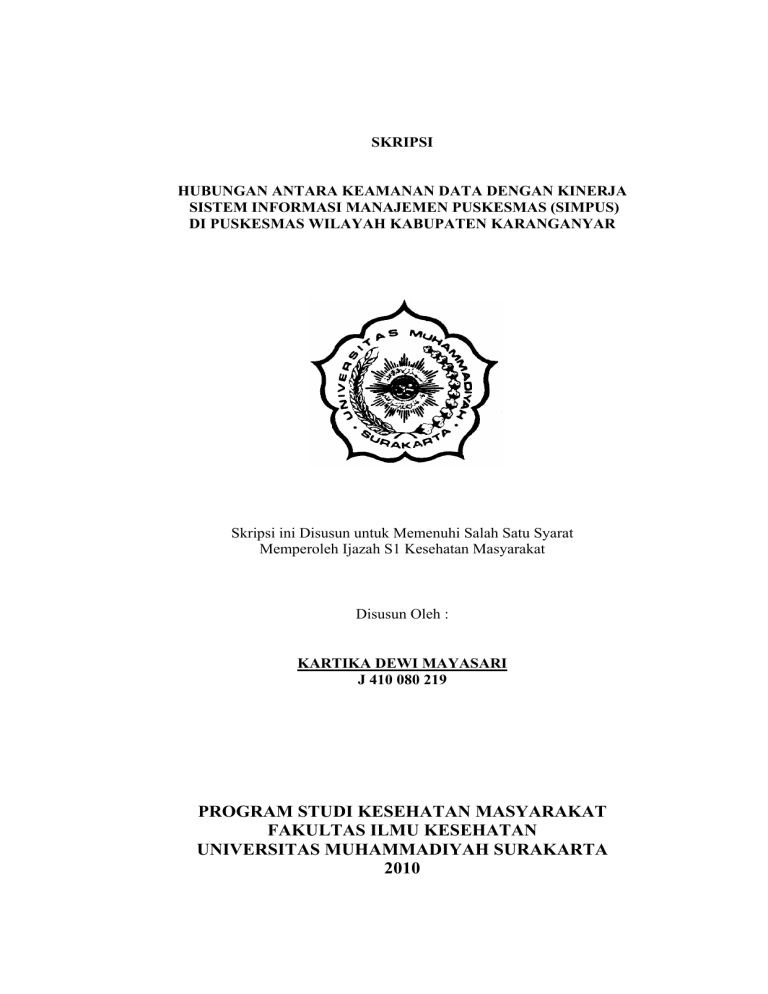 Program Studi Kesehatan Masyarakat Fakultas Ilmu