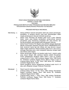 peraturan pemerintah republik indonesia nomor 5 tahun 1988