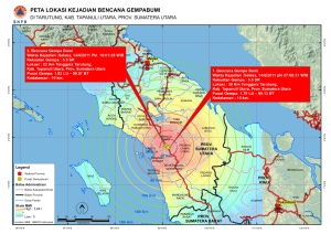 peta lokasi kejadian bencana gempabumi