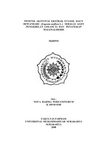 (Eugenia uniflora L.) SEBAGAI AGEN PENGKHELAT LOGAM Fe