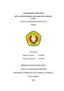 pra rancangan pabrik kimia metil acetoxypropionat dari asam laktat