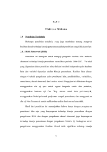 9 BAB II TINJAUAN PUSTAKA 2.1 Penelitian Terdahulu Beberapa