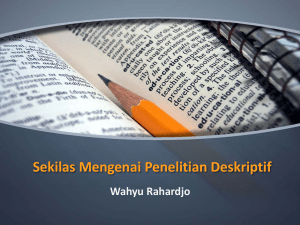 Sekilas Mengenai Penelitian Deskriptif