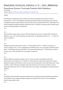 Pemeriksaan Hormon Tiroid pada Penderita Mola