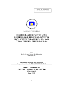 analisis faktor-faktor yang berpengaruh terhadap earnings