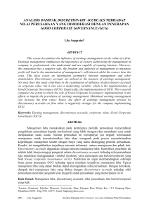 analisis dampak discretionary accruals terhadap