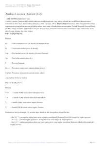 Analisis Location Quotient (LQ)