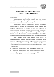 perkembangan bahasa indonesia dalam tataran