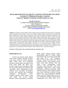 PENGARUH RETURN ON EQUITY, EARNING PER SHARE DAN