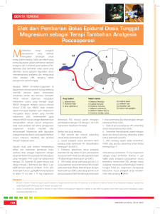 Efek dari Pemberian Bolus Epidural Dosis Tunggal