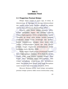 Perbedaan Prestasi Belajar Antara Siswa Kelas IV SD yang Berlatar